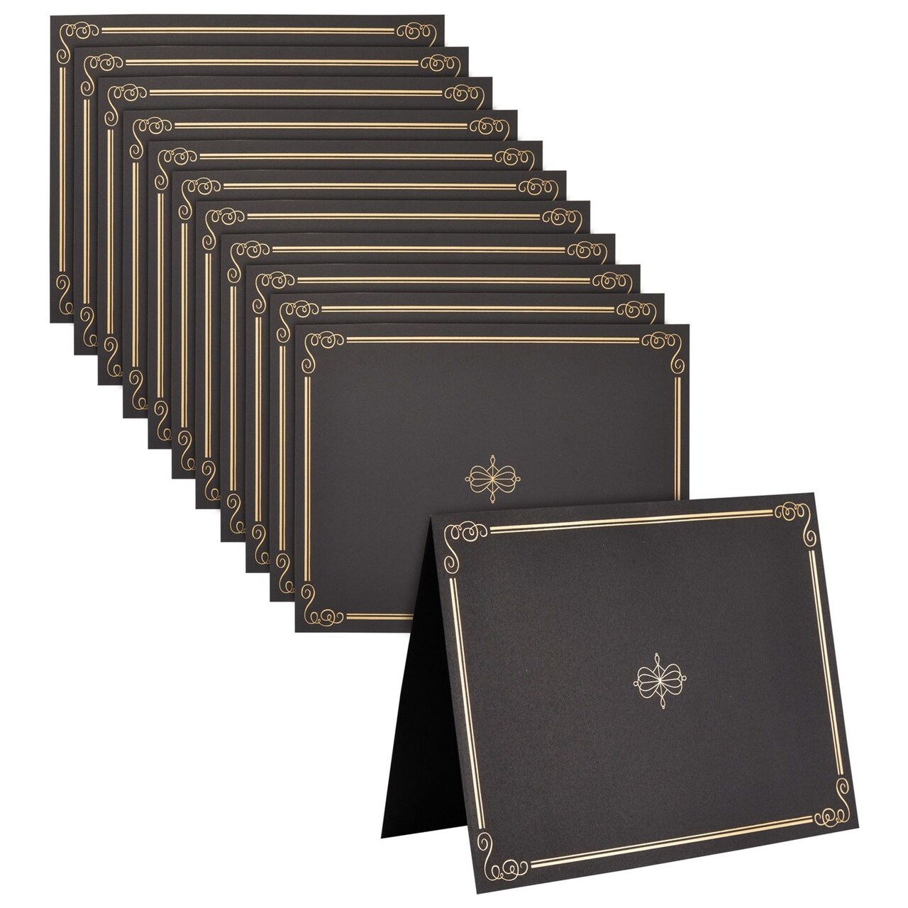 Best Paper Greetings Diploma Cover - 8.5 x 11 in, Black, 12-Pack, Modern - Graduation Holder, Award Certificate & Certificate Paper Folders for Employee Appreciation